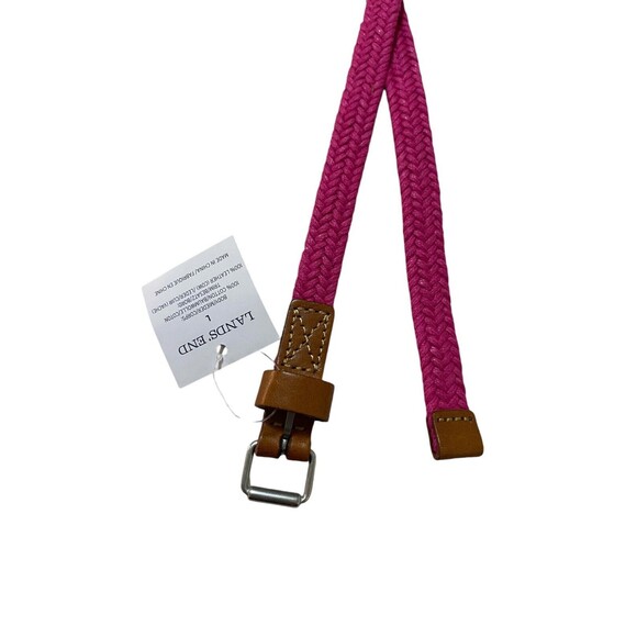 Lands End Skinny Braided Belt Cotton Size L Pink - Picture 3 of 5